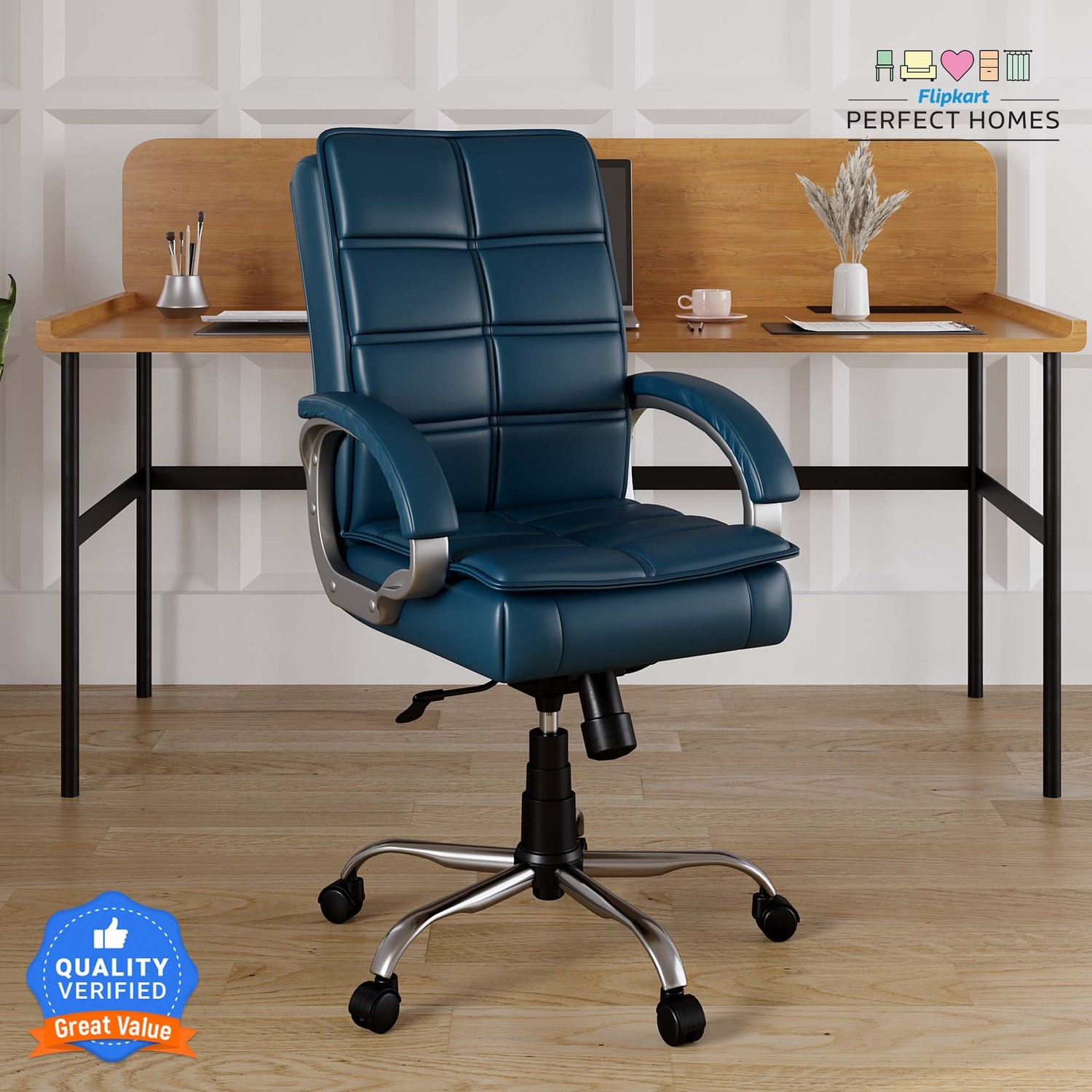 Image of Flipkart Perfect Homes LEO Leatherette Office Executive Chair
