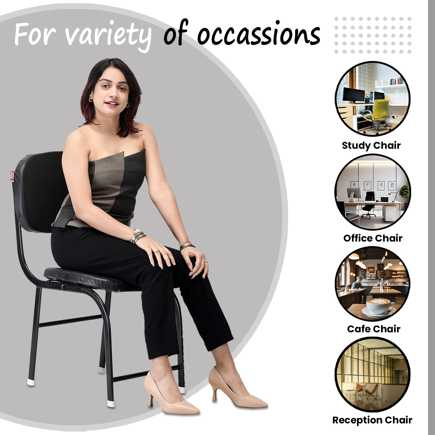 Image of RATISON Guest Visitor Study Without arm Rest Leatherette Office Visitor Chair Leatherette Office Visitor Chair
