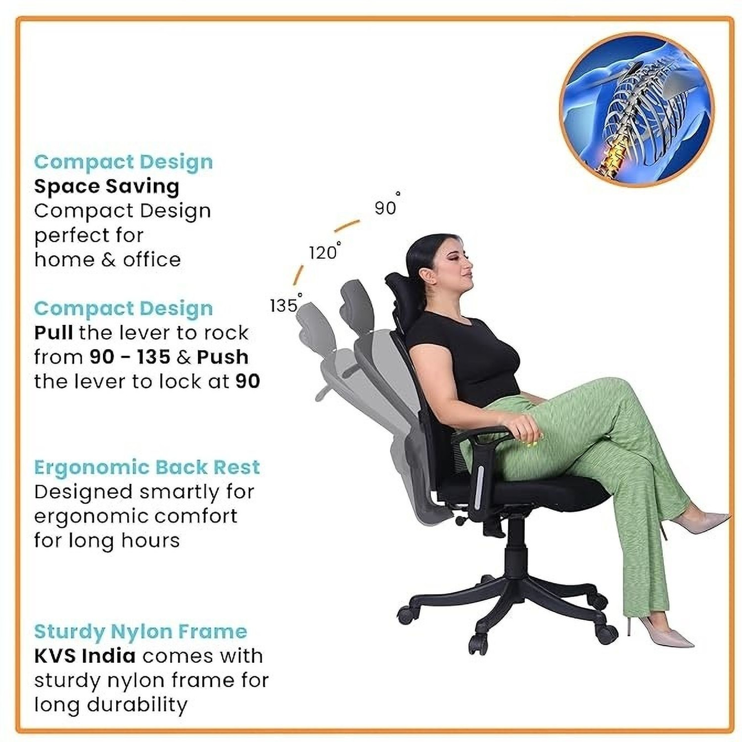 Image of NGFC - SITTING ENVIRONMENT SOLUTIONS Ergonomic Home Office Chair Fabric Office Executive Chair Fabric Office Executive Chair