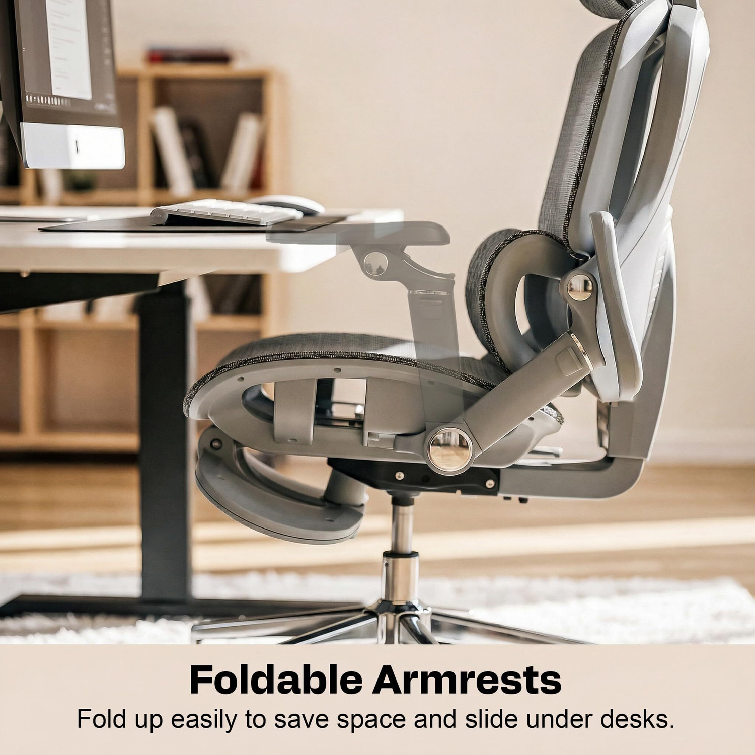 Image of Drogo Ergonomic Office Chair for Work from Home with 7D Armrest &Curved lumbar support Leather Office Executive Chair