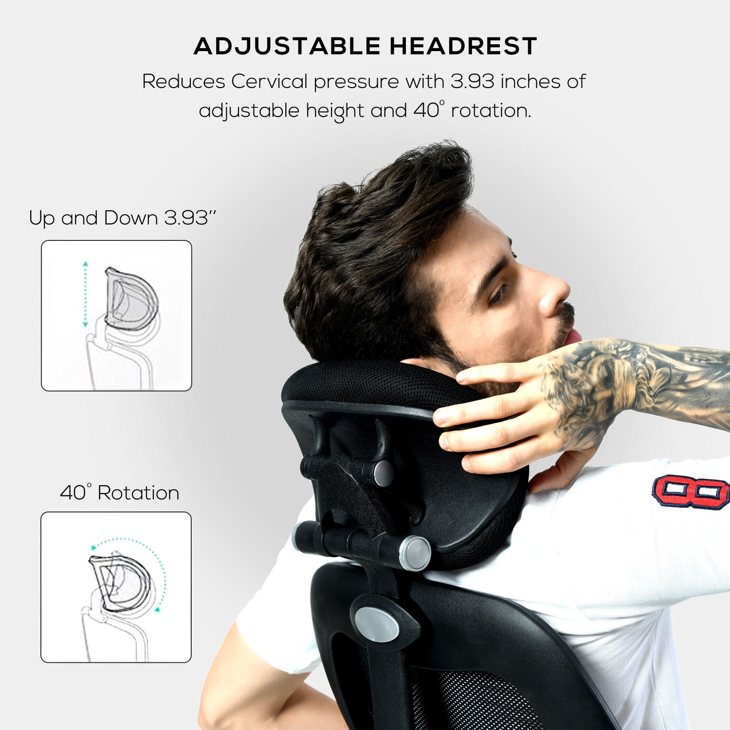 Image of Comfort Mantra Venus High Back Ergonomic Office Chair with Dynamic Lumbar Fabric Office Adjustable Arm Chair