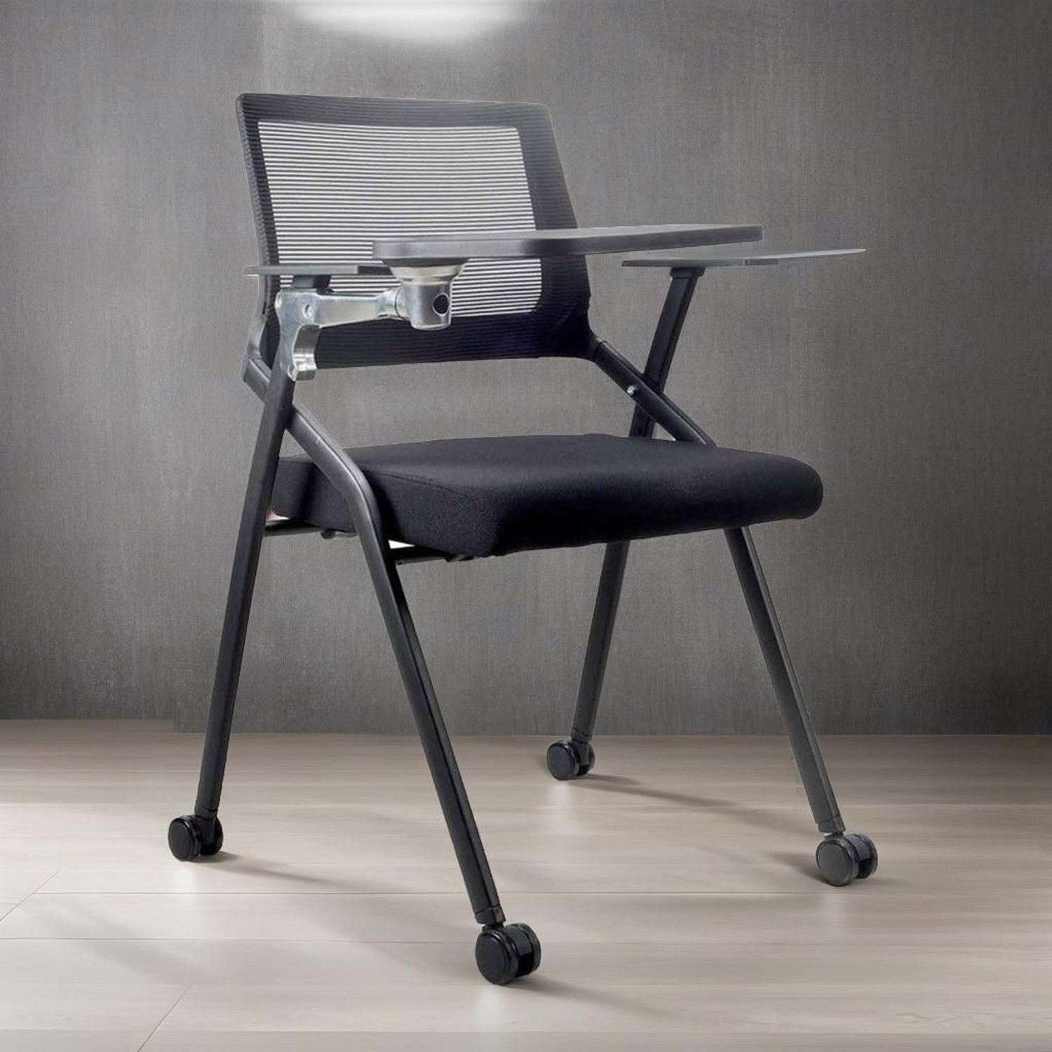 Image of POLO Folding Study Chair With Cushion & Adjustable Writing Pad Micro Suede Study Folding Chair