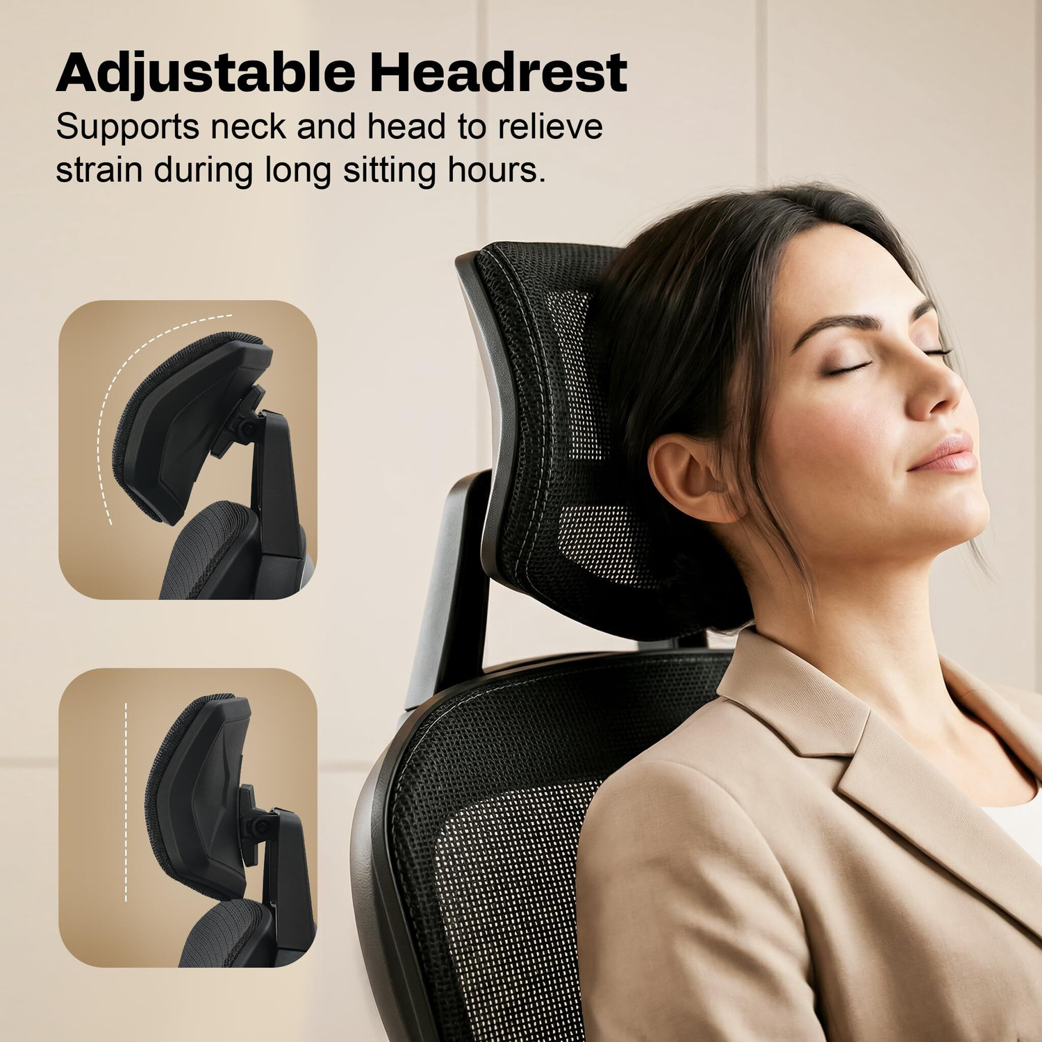 Image of Drogo Ergonomic Office Chair for Work from Home with 7D Armrest &Curved lumbar support Leather Office Executive Chair