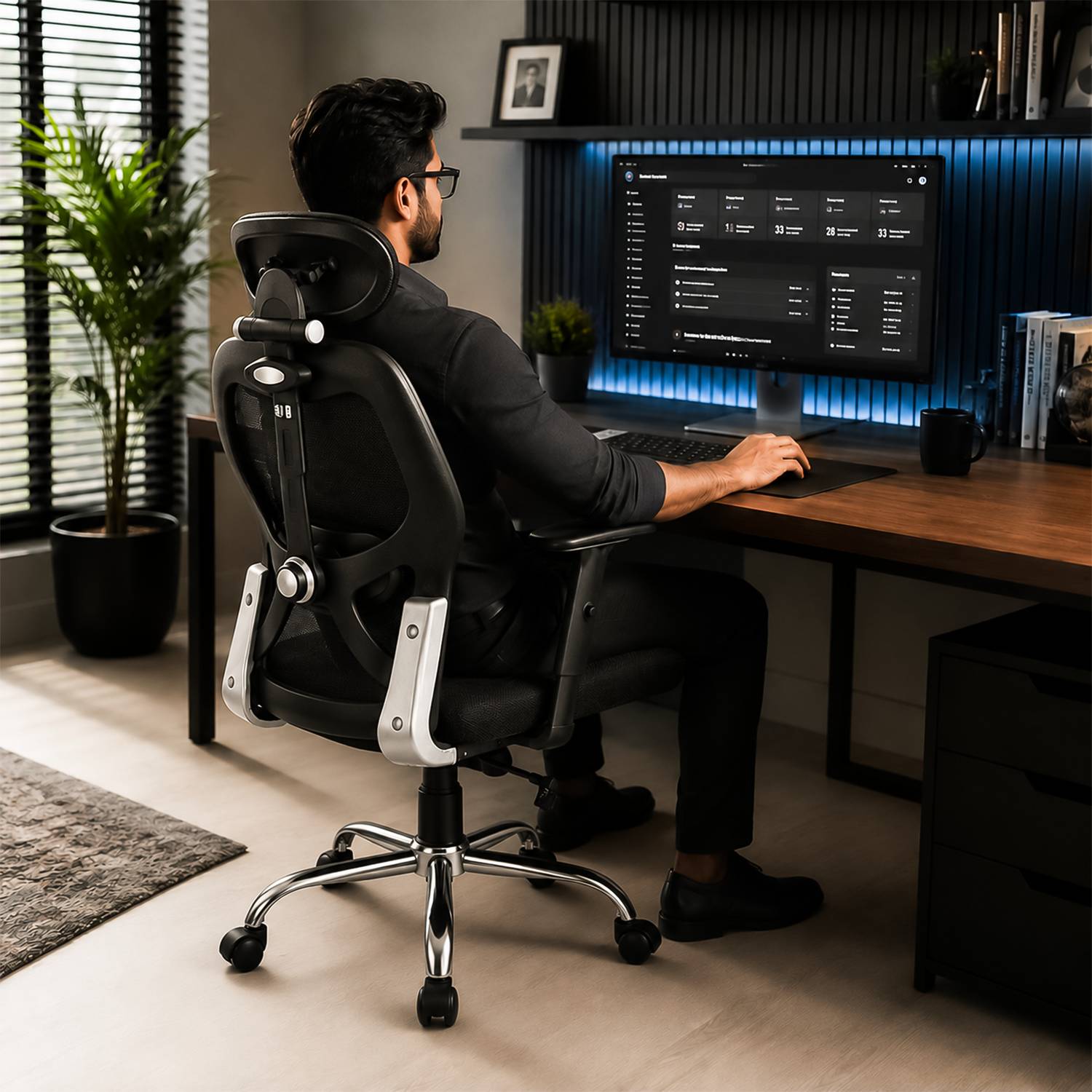 Oakcraft Matrix Ergonomic Height Adjustable Mesh Office Chair - Image 2