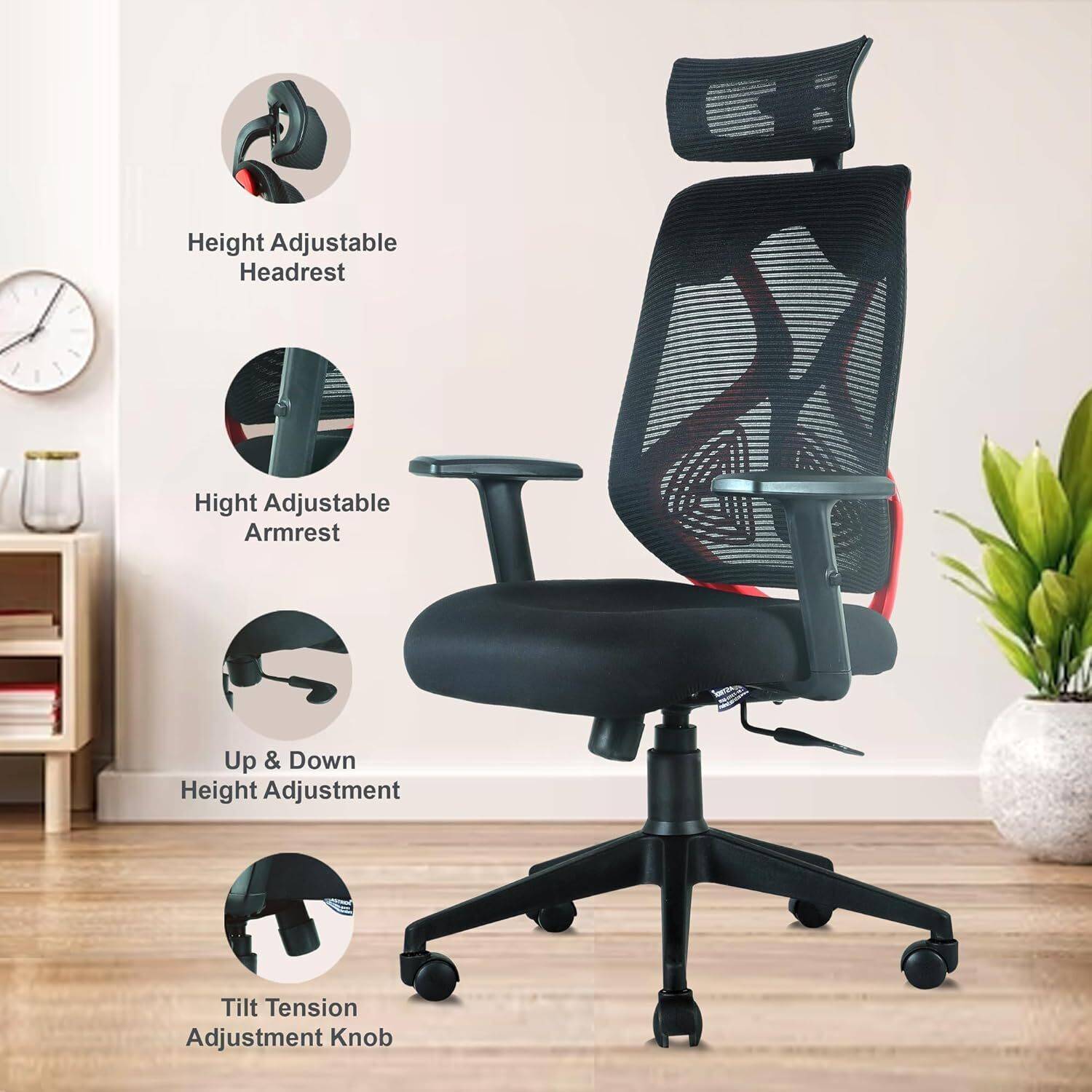 Astride Ergofit High Back Ergonomic Mesh Office Chair - Image 3