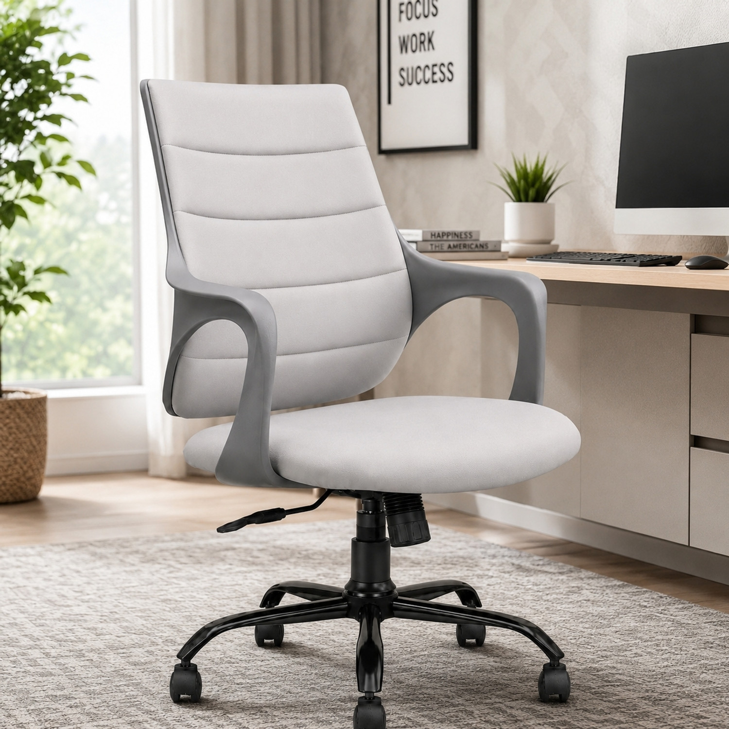 Image of Aayra Royal Ultra Premium Ergonomic Mid Back Office Chair | Leatherette Office Executive Chair