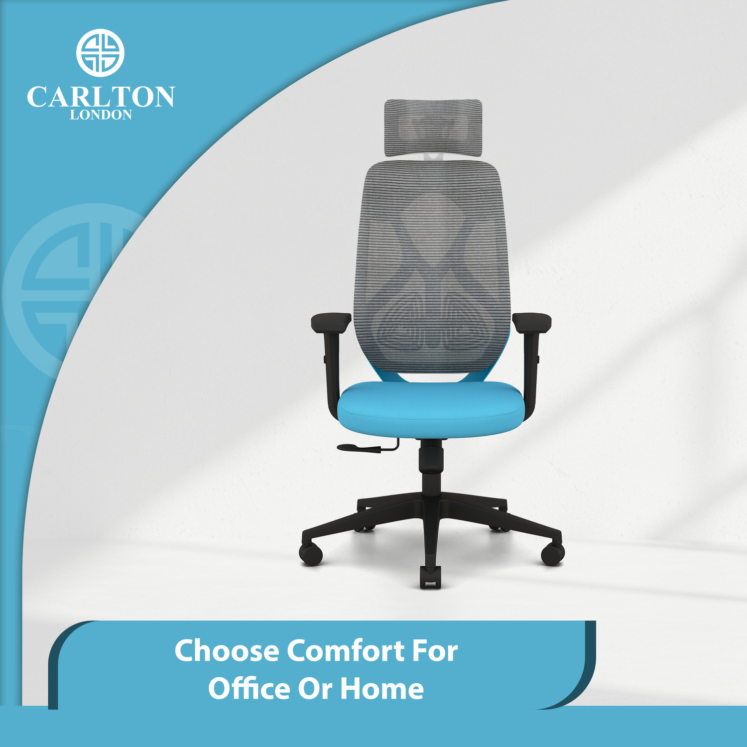 Image of CARLTON LONDON Atlas Mesh Office Adjustable Arm Chair