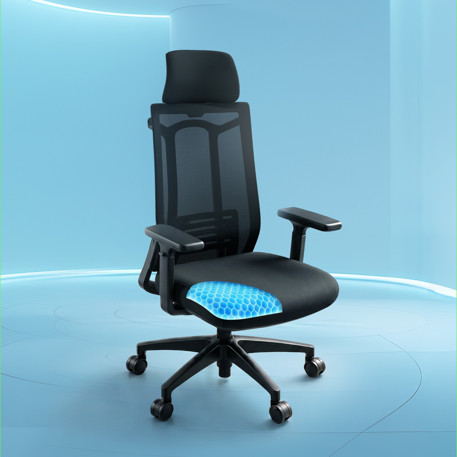 Image of The Sleep Company SwivL Ergonomic Chair | SmartGRID Seat | Adjustable Armrest 135Recline Mesh Office Executive Chair