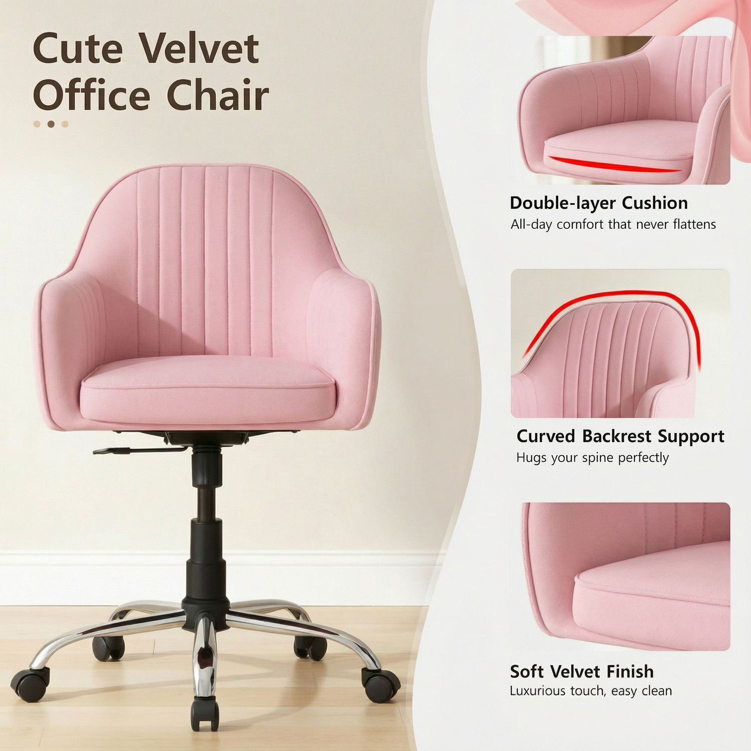 Image of SEATFIT Ergonomic Office Chair with Recline, 360 Swivel & Adjustable Height Full-Aniline Leather Office Executive Chair