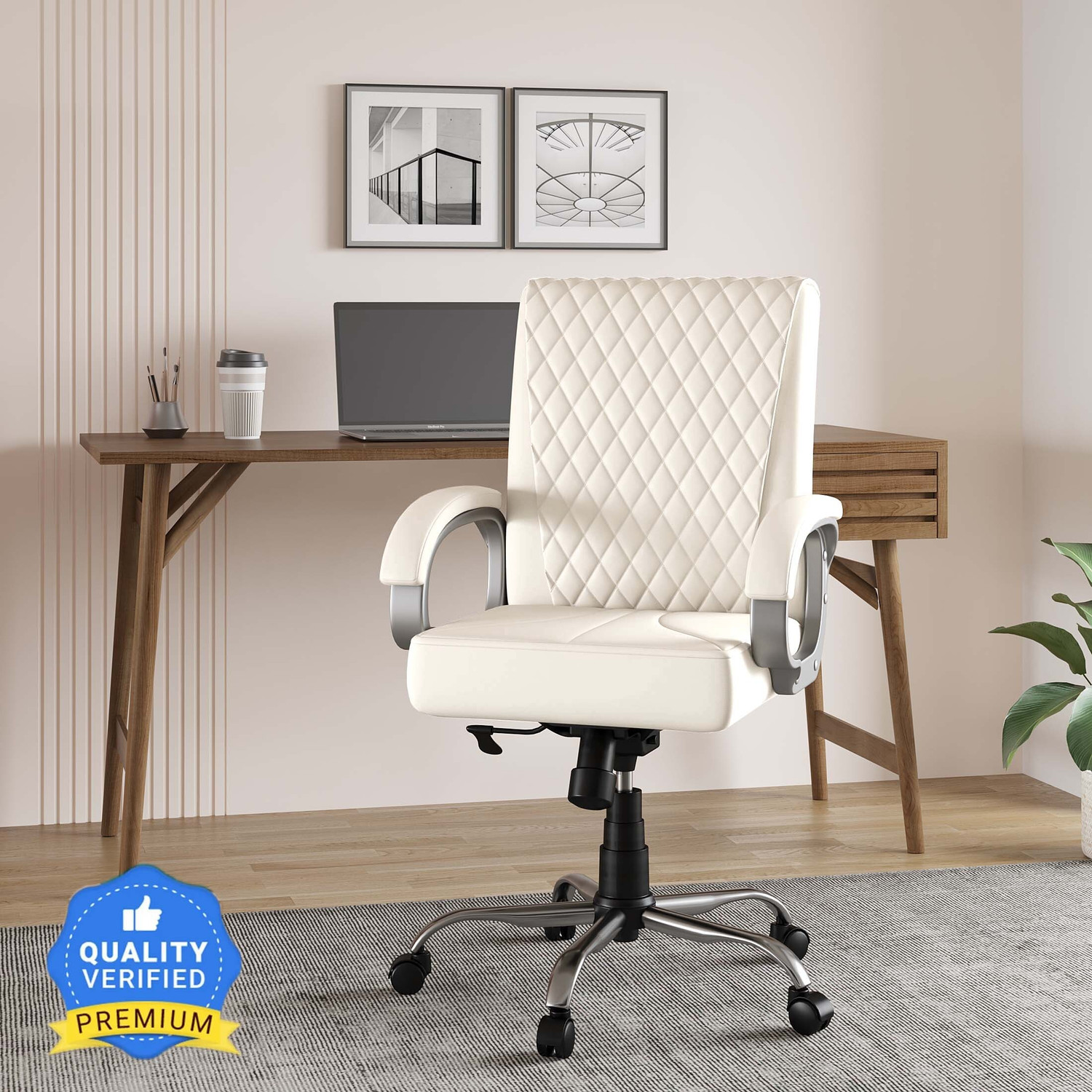 Image of CARLTON LONDON Pebble Leatherette Office Executive Chair