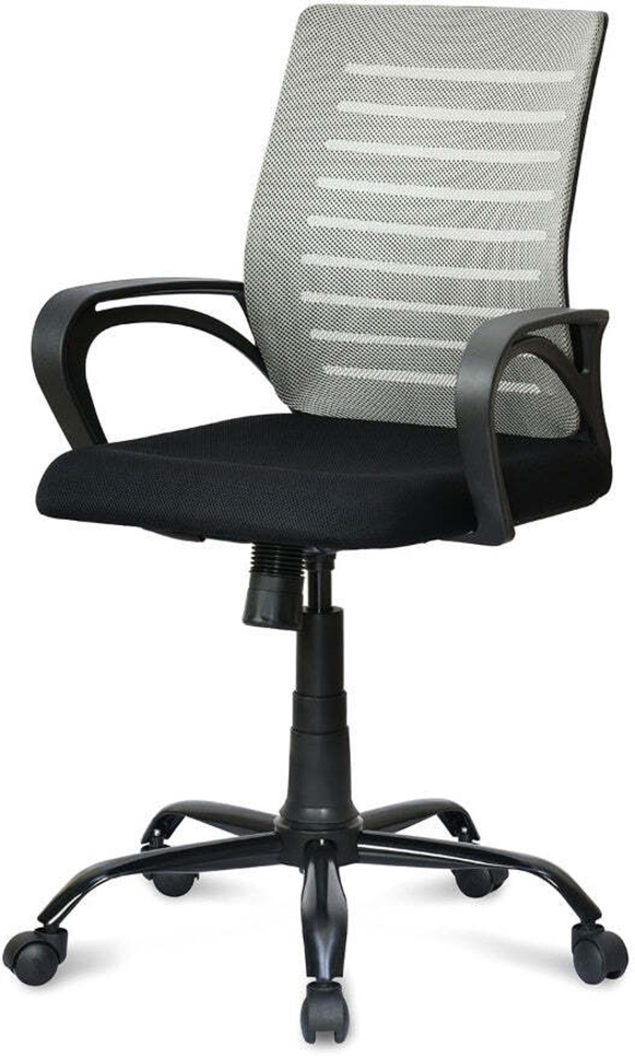 Image of Nilkamal Giza Mid Back Ergonomic | Adjustable Height | Swivel | Push Back | Executive Fabric Office Arm Chair