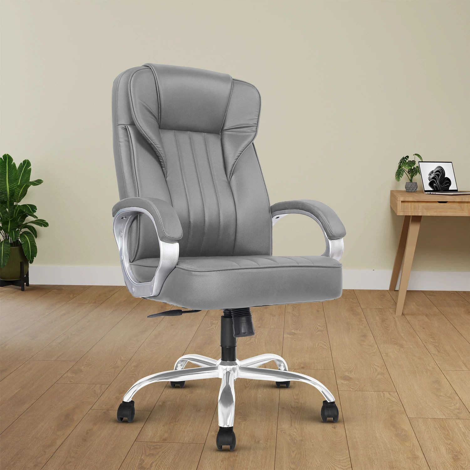 Image of Vergo Supreme High Back Ergonomic Boss Chair, Cushion Comfort, Revolving, Metal Base Leatherette Office Executive Chair