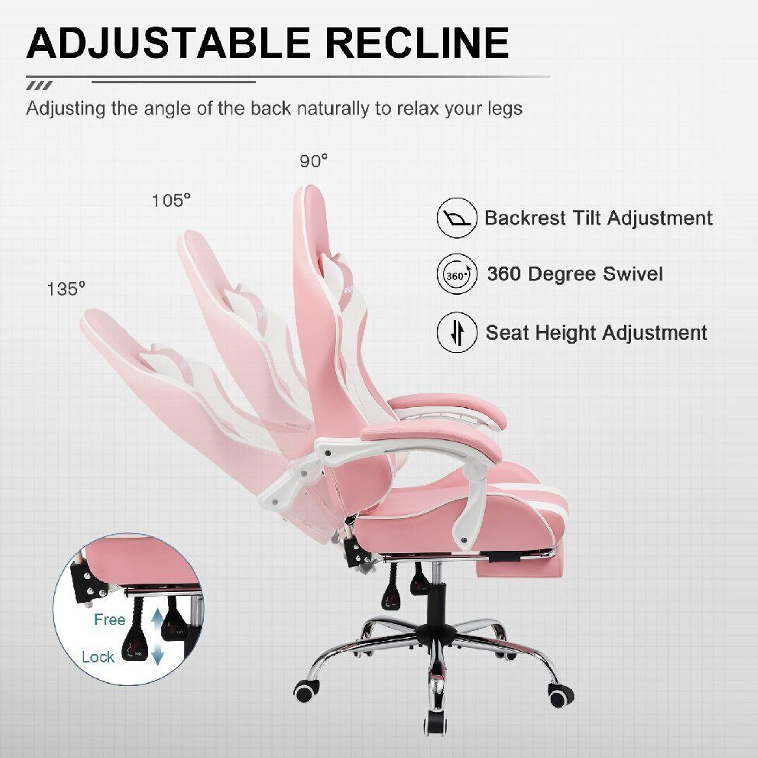 Image of GTPLAYER Leatherette Office Adjustable Arm Chair