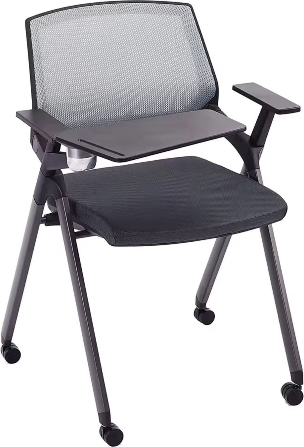 Image of POLO Folding Study Chair With Cushion & Adjustable Writing Pad Micro Suede Study Folding Chair