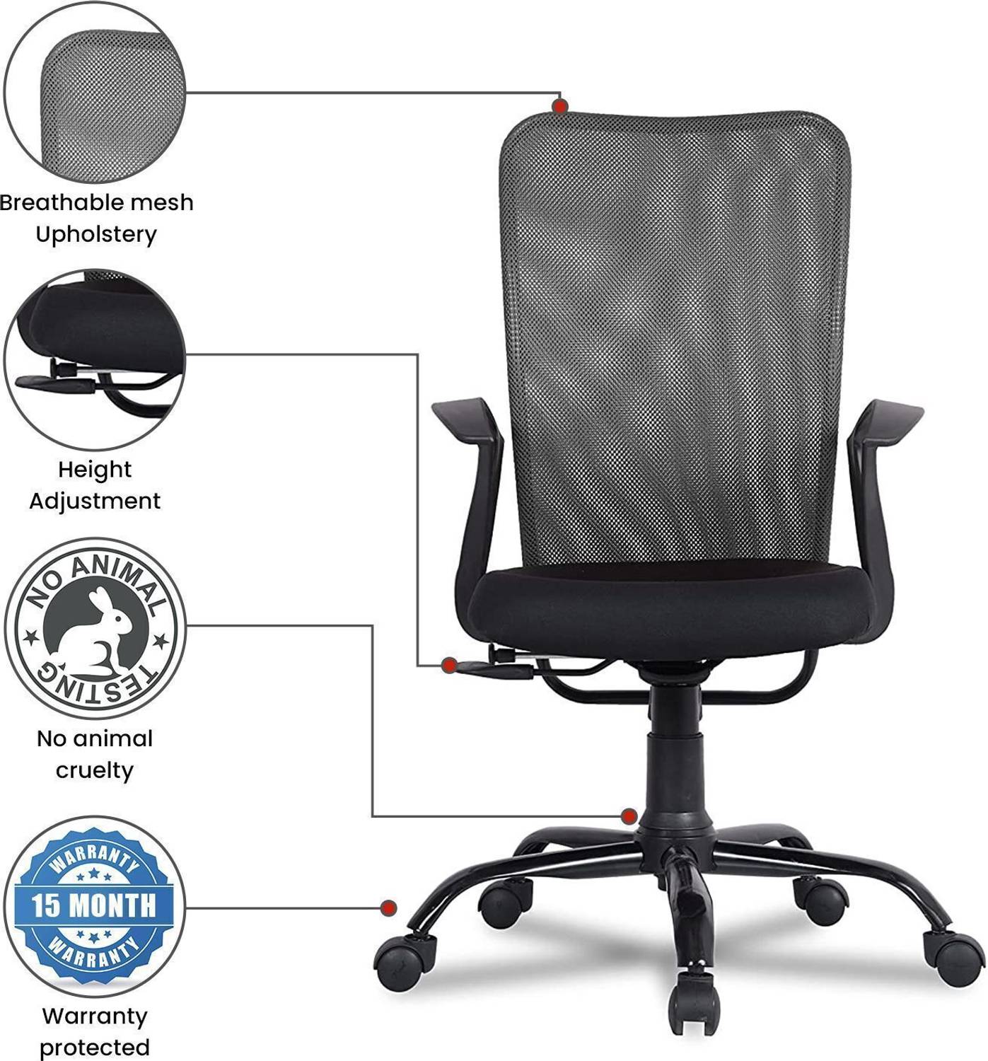 GREEN SOUL Seoul Mid Back Ergonomic Chair - Image 4