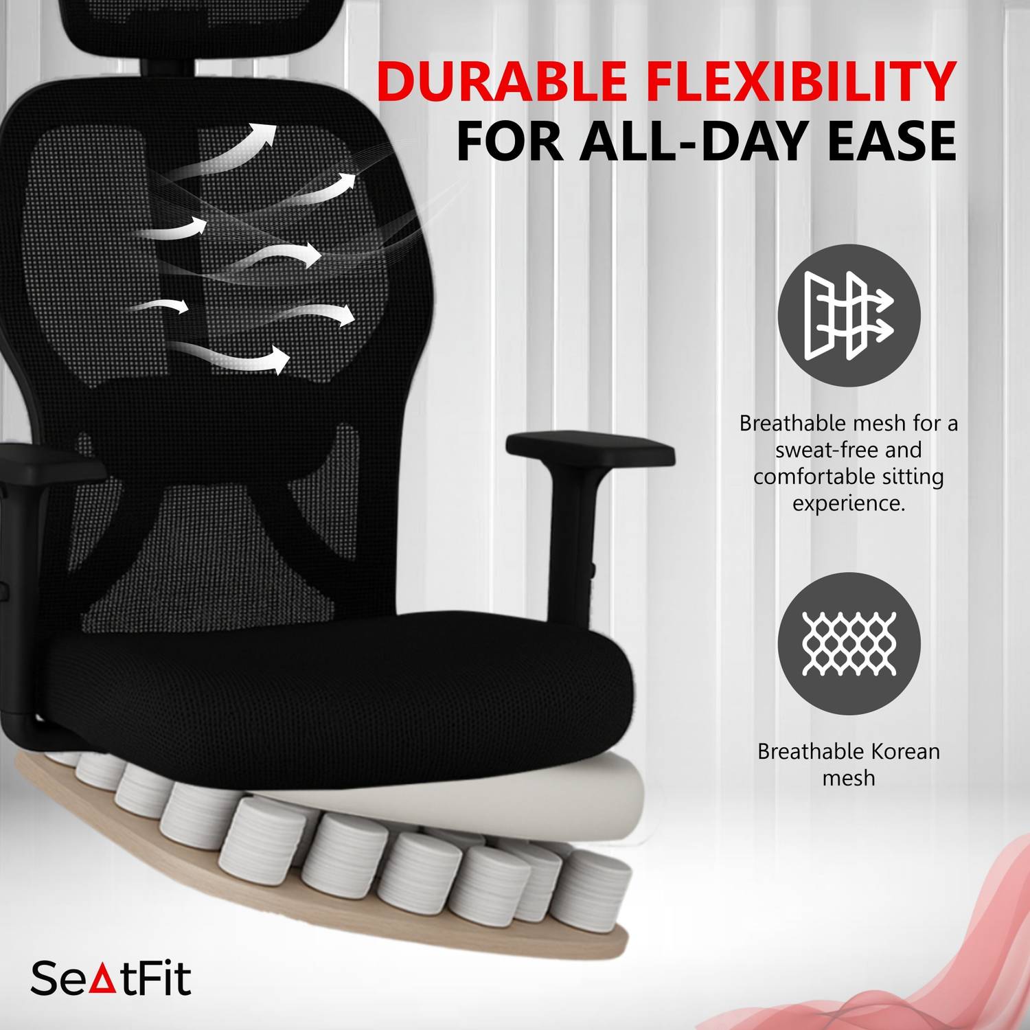 SEATFIT Mesh Matrix Ergonomic Office Chair - Image 5