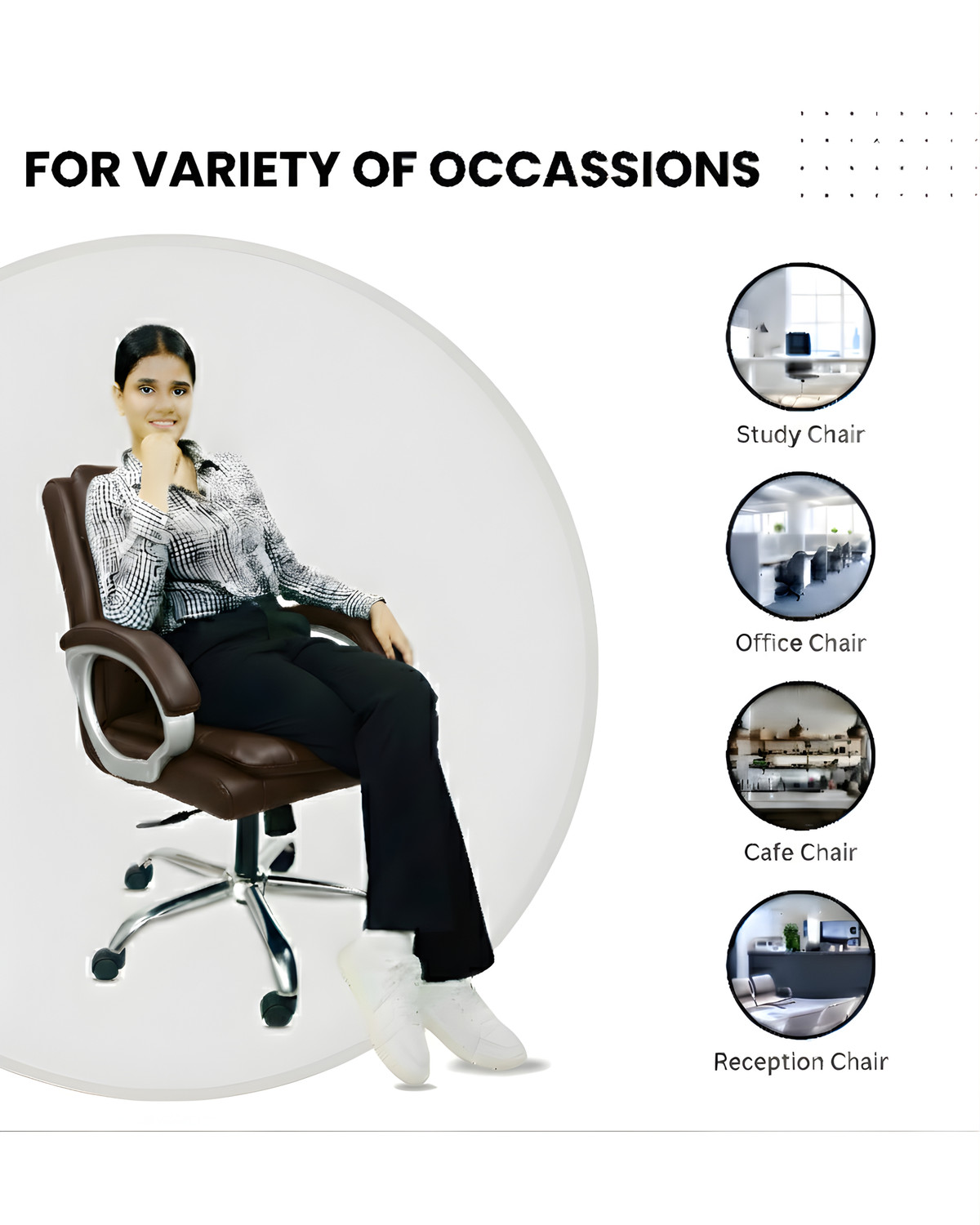 Image of RW REST WELL Star Executive Revolving Office Chair|Computer Desk Chair with Cushioned Seat| Leatherette Office Executive Chair