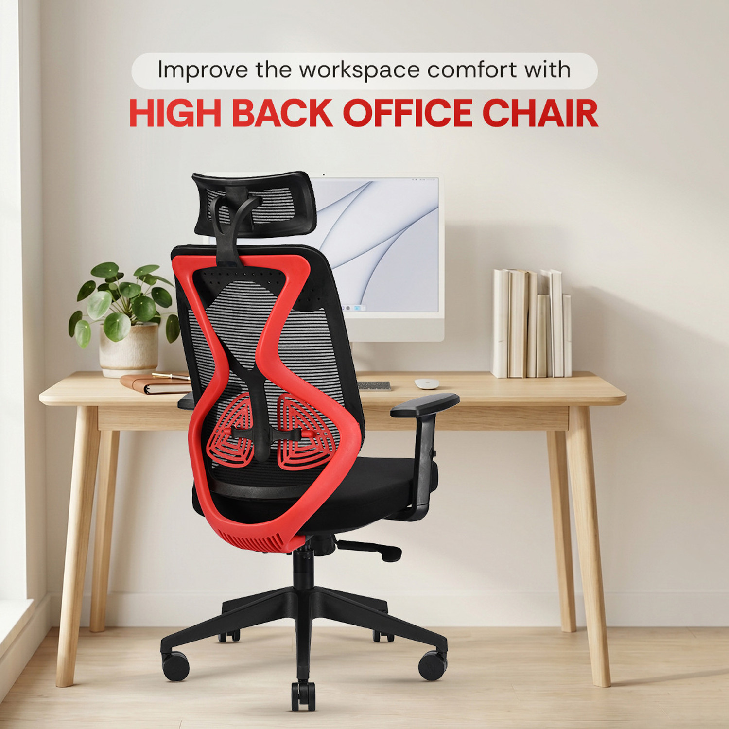 Image of IAFA Ergolux High Back Ergonomic Office Chair with Heavy Duty Metal Base Mesh Office Adjustable Arm Chair