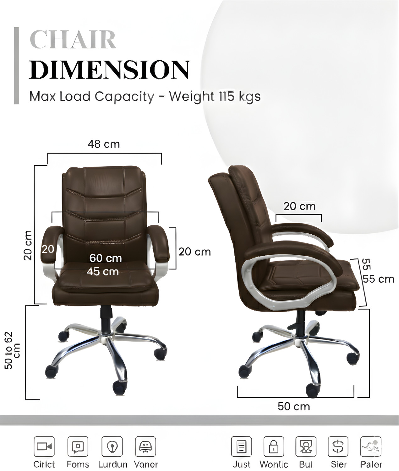 Image of RW REST WELL Star Executive Revolving Office Chair|Computer Desk Chair with Cushioned Seat| Leatherette Office Executive Chair