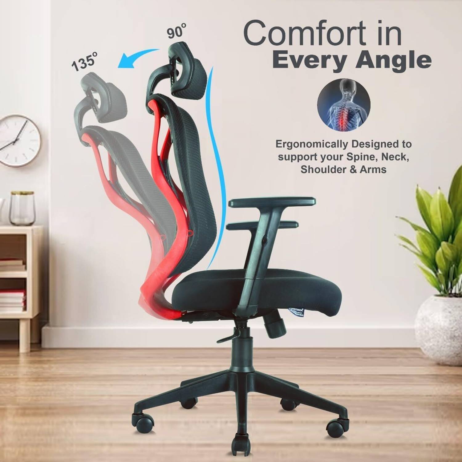 Astride Ergofit High Back Ergonomic Mesh Office Chair - Image 5