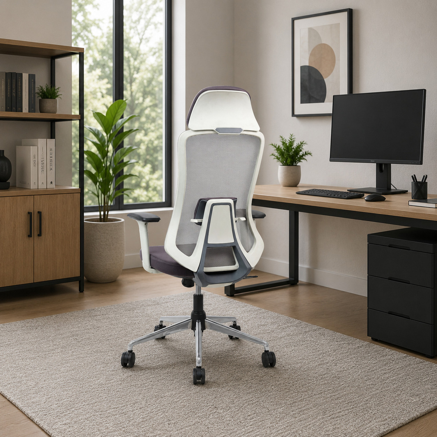 Image of IAFA Bosco High Back Ergonomic Office Chair With Heavy Duty Metal Base Mesh Office Adjustable Arm Chair