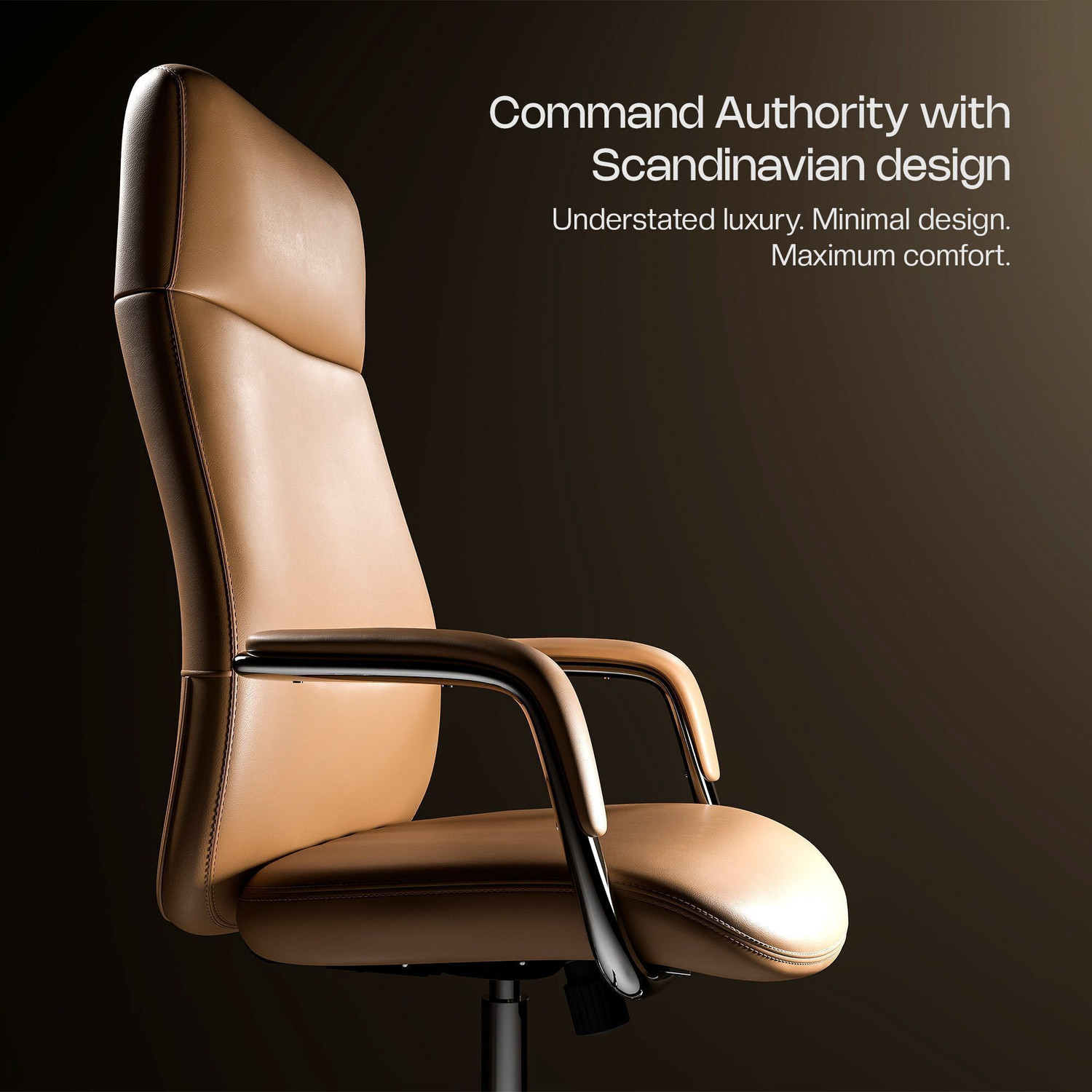Image of GREEN SOUL Oslo Vegan Leather Office | Ergonomic Boss | Scandinavian design Leatherette Office Executive Chair
