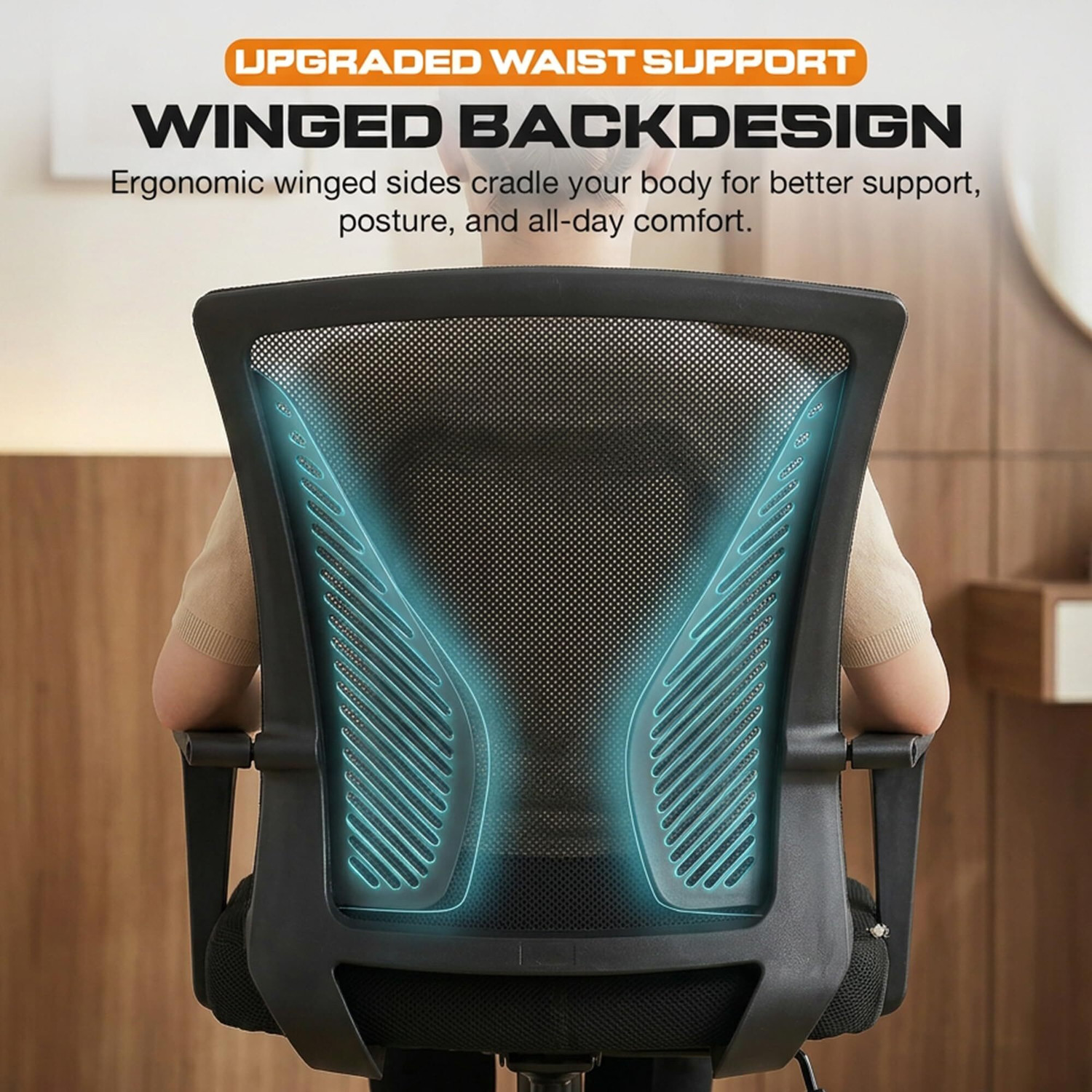 Image of Drogo Ergonomic Computer Office Chair for Work from Home, High Back Rocking Breathable Mesh Office Executive Chair