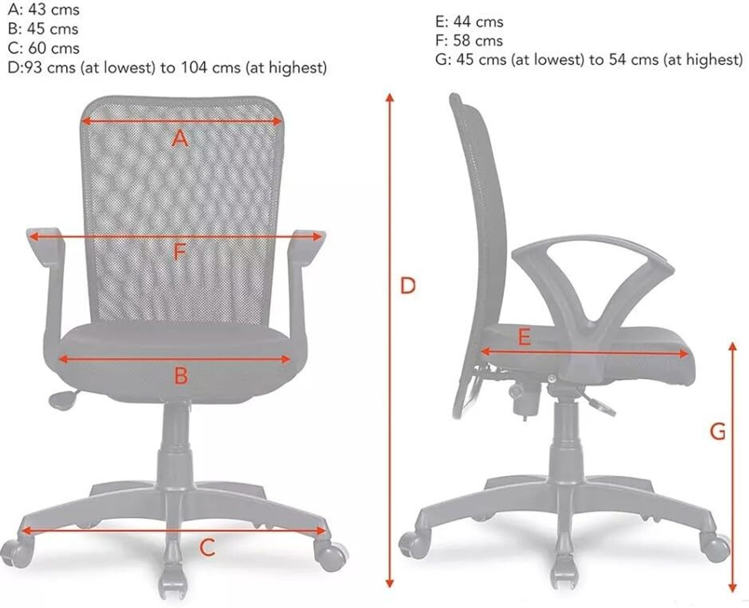 Image of MAESTRO SEATING SYSTEMS Ergonomic Office Chair with Lumbar Support Premium Revolving Boss Chair for Home Plastic Bar Chair