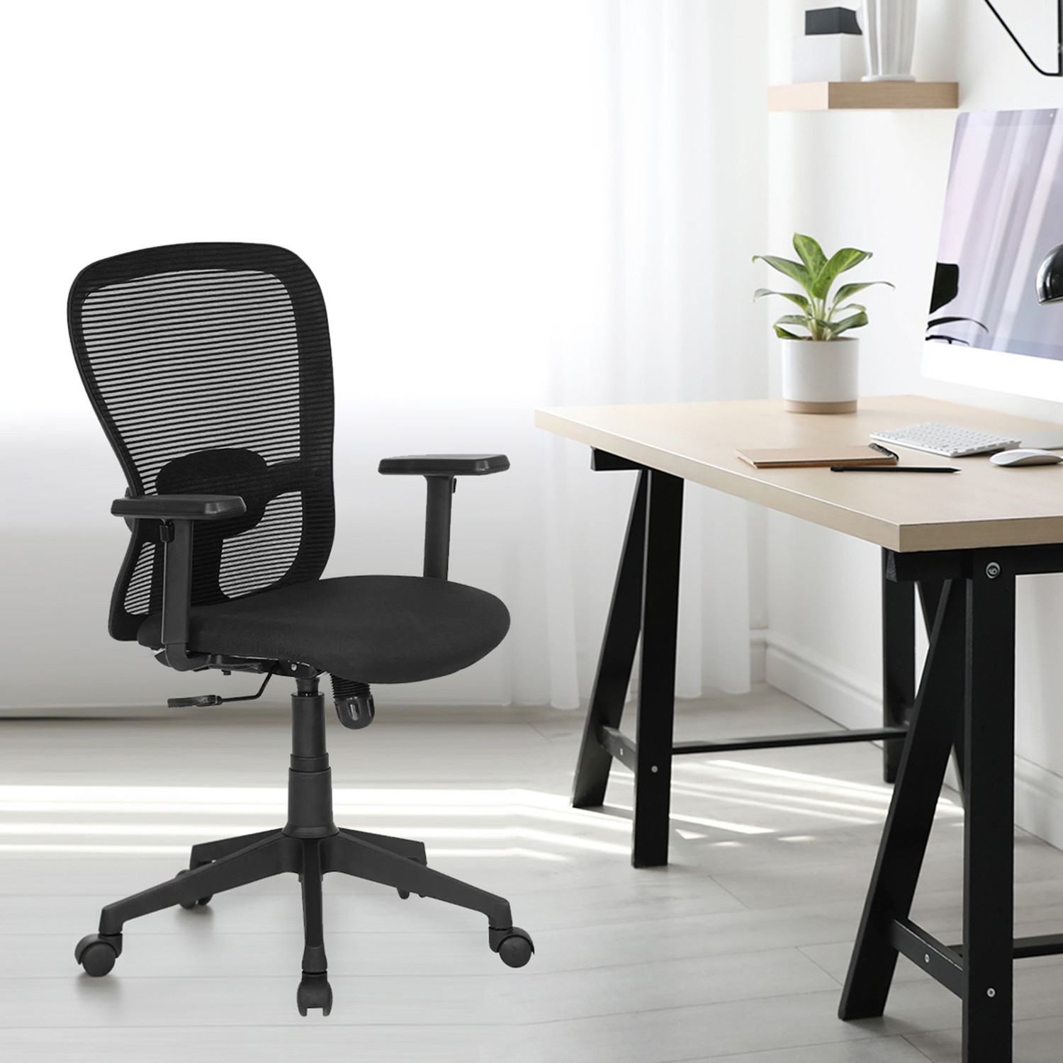 Image of Nilkamal Alba Fabric Office Arm Chair