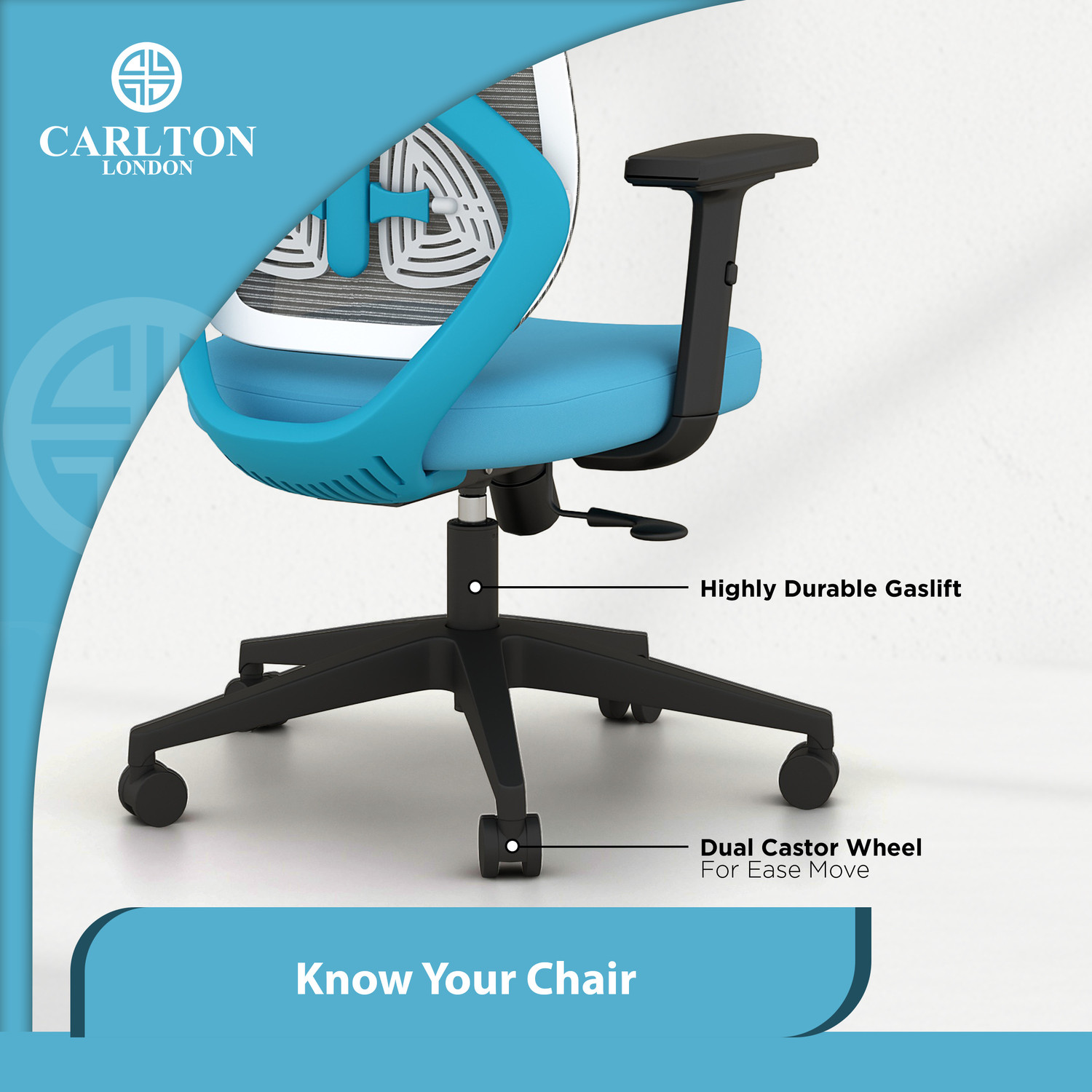 Image of CARLTON LONDON Atlas Mesh Office Adjustable Arm Chair
