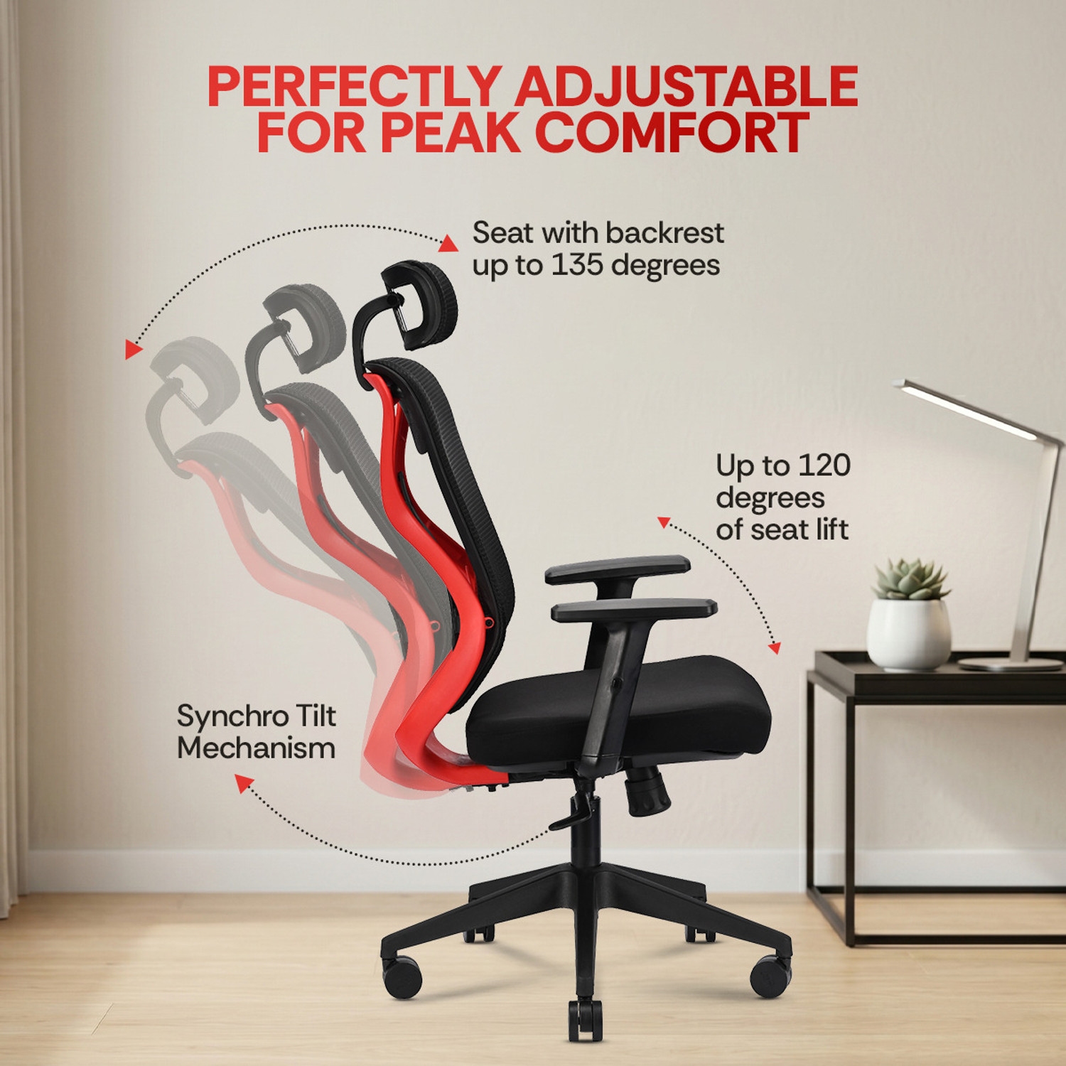 Image of IAFA Ergolux High Back Ergonomic Office Chair with Heavy Duty Metal Base Mesh Office Adjustable Arm Chair