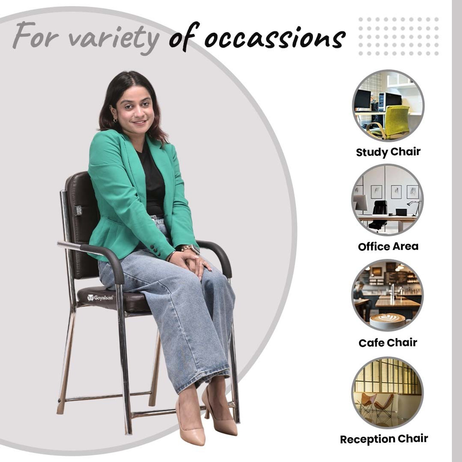 Image of OFFICE SEATING Comfortable Office Visitor Study Computer Home work reception Chair Leatherette Office Visitor Chair