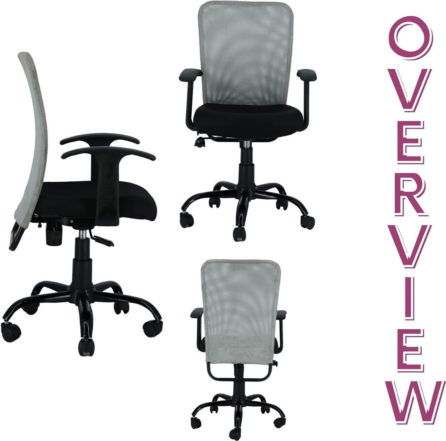Image of Newturn Sigma S1 Ergonomic Mesh Executive office metal stand with 2 Year warranty Synthetic Fiber Office Adjustable Arm Chair