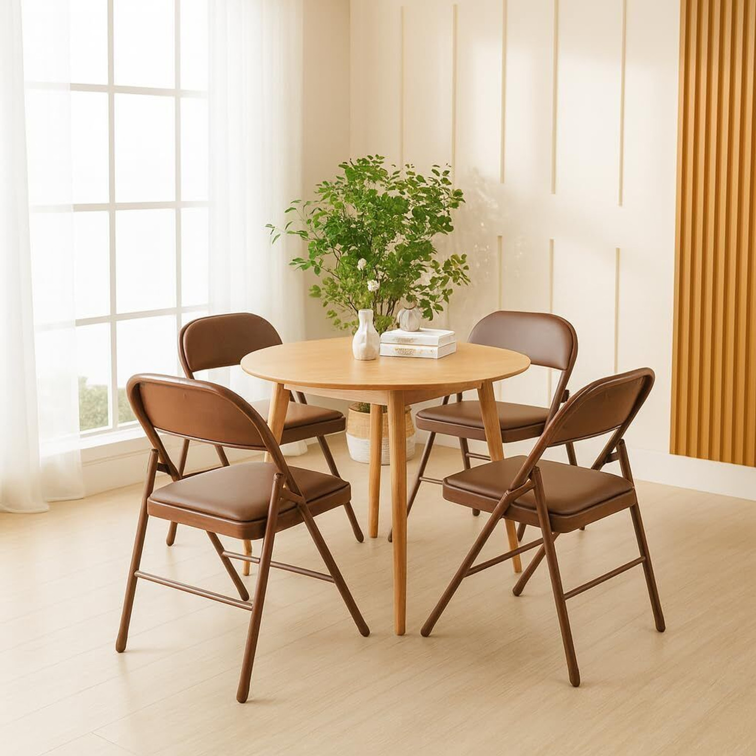 Image of DPI Metal Folding Chair Upholstered Leatherette for Space-Saving Design for home Cotton Study Folding Chair