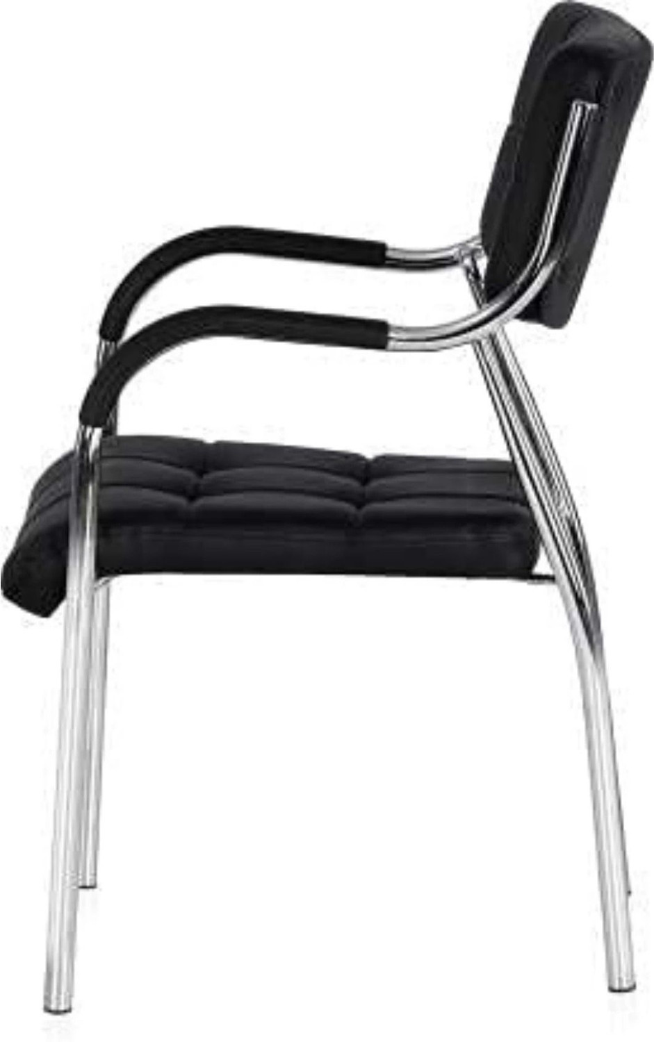 Image of Flipkart Perfect Homes Chrome Steel with Cushion seat Back & Heavy Frame Leatherette Office Visitor Chair