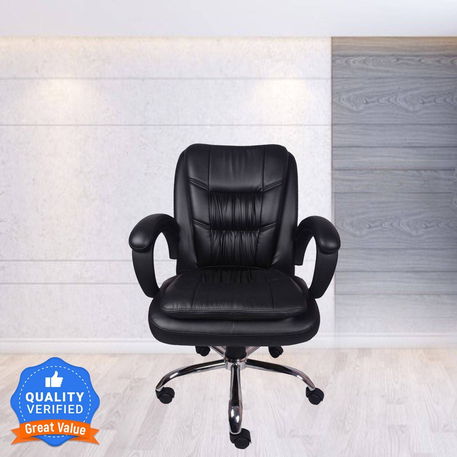 Flipkart Perfect Homes Revolving | Mid Back | Ergonomic | Home & Office | Leatherette Office Executive Chair