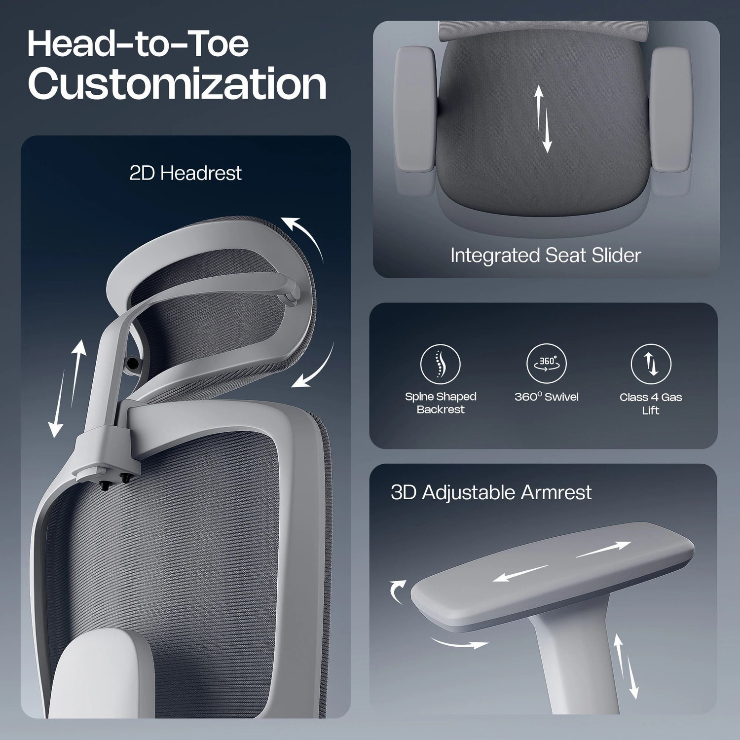 Image of GREEN SOUL Orion|Office Chair for Work with Dual Panel Backrest|Seat Slider|3D Armrest Fabric Office Executive Chair