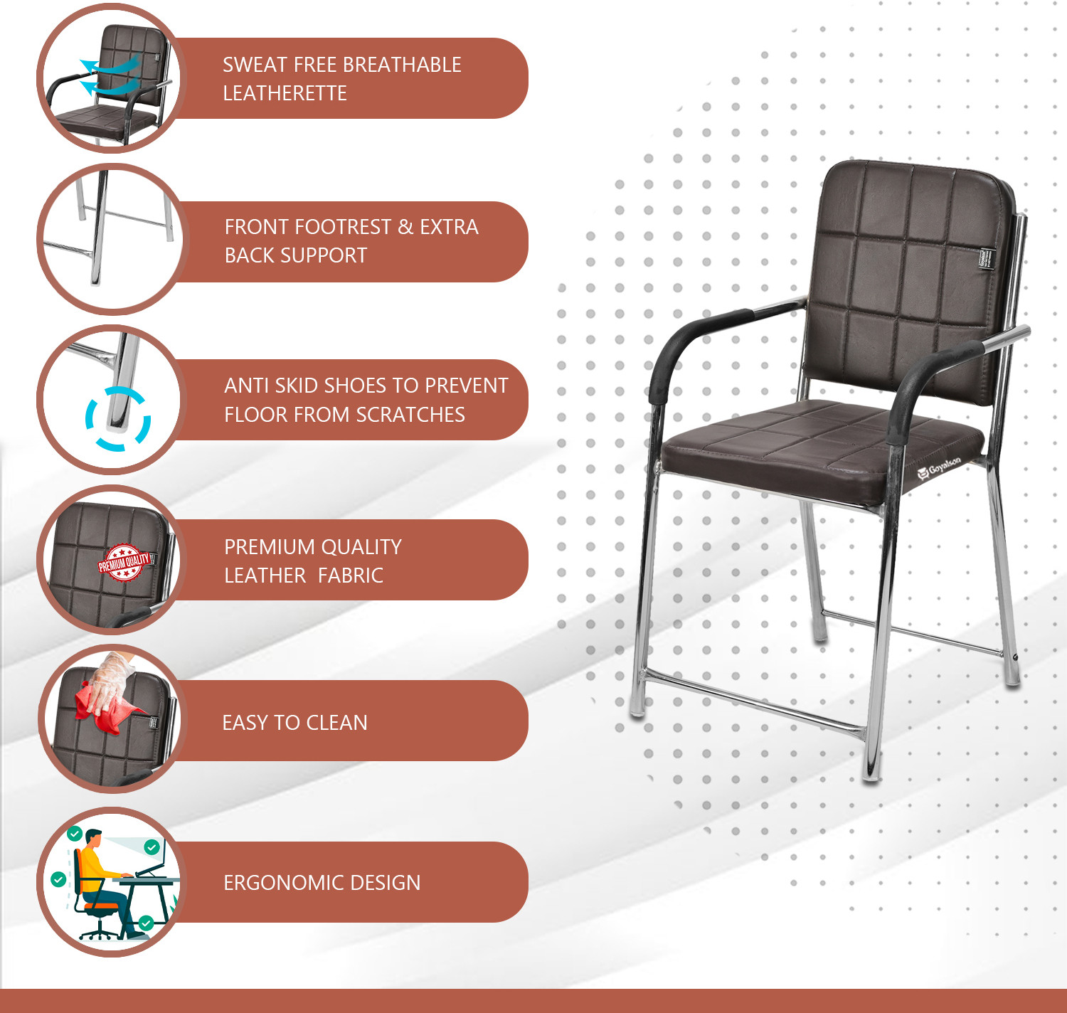 Image of OFFICE SEATING Comfortable Office Visitor Study Computer Home work reception Chair Leatherette Office Visitor Chair