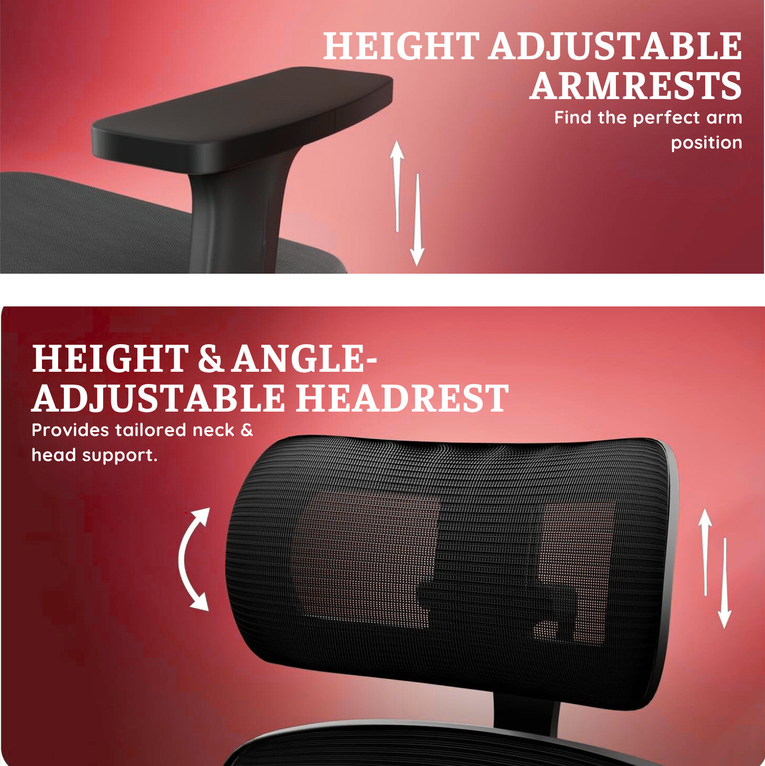 Image of ACTIVA Hector Ergonomic Mid Back Office Chair| Synchro Mechanism Tilt / 2D Armrest Nylon Office Adjustable Arm Chair