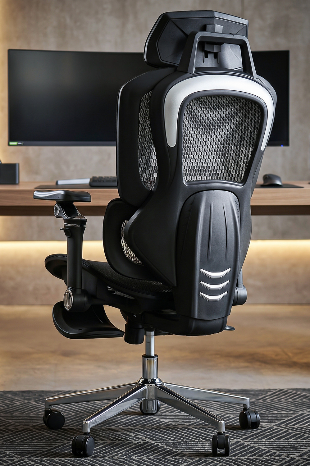 Image of Drogo Ergonomic Office Chair for Work from Home with 7D Armrest &Curved lumbar support Leather Office Executive Chair
