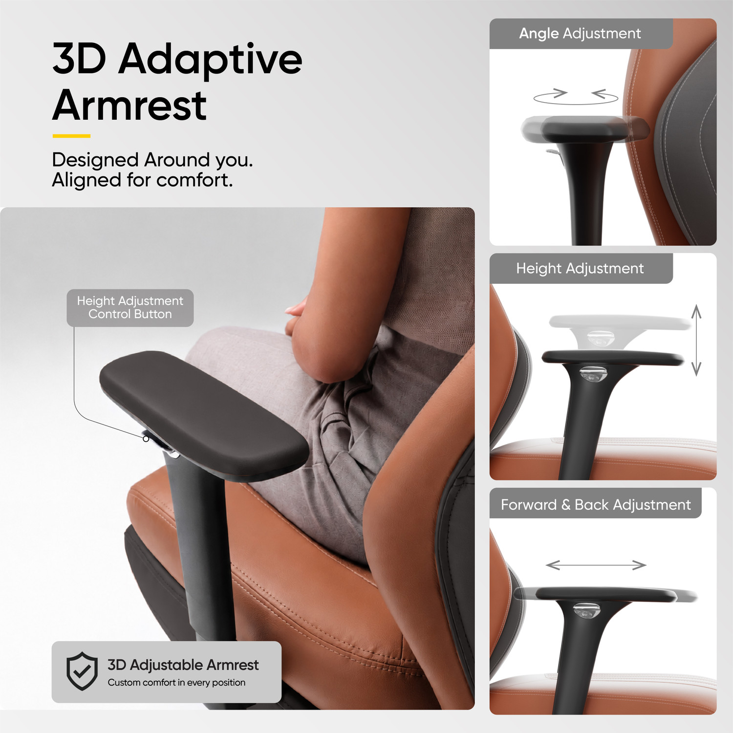 Image of Frido Premium ErgoLuxe Executive Office Chair | Lumbar Support | 3D Adjustable Armrest Leather Office Executive Chair