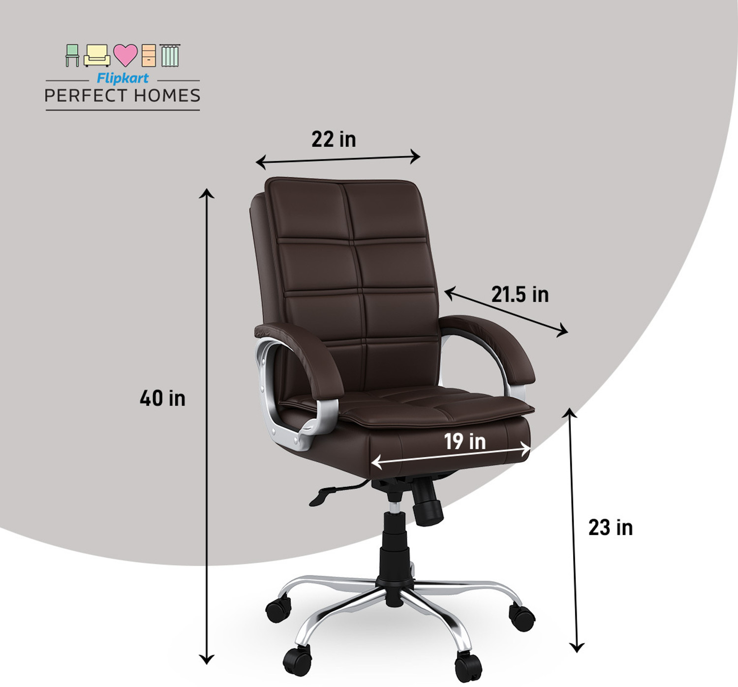 Image of Flipkart Perfect Homes LEO Leatherette Office Executive Chair