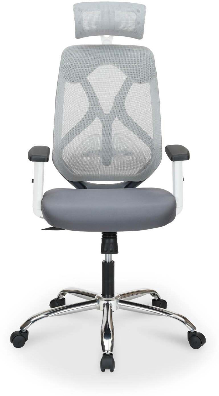 Image of Nilkamal Verona High Back Office Chair|Mild Steel Chrome Base, Lumbar Support|Desk Chair| Fabric Office Arm Chair