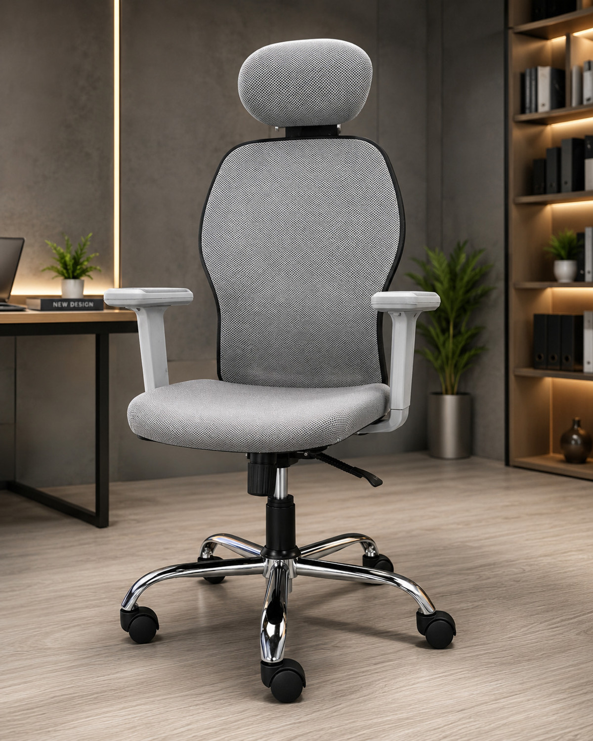 Image of Aayra Dual Lock, 90-135 Recline, Adjustable Headrest & 2D Armrests. Mesh Office Adjustable Arm Chair