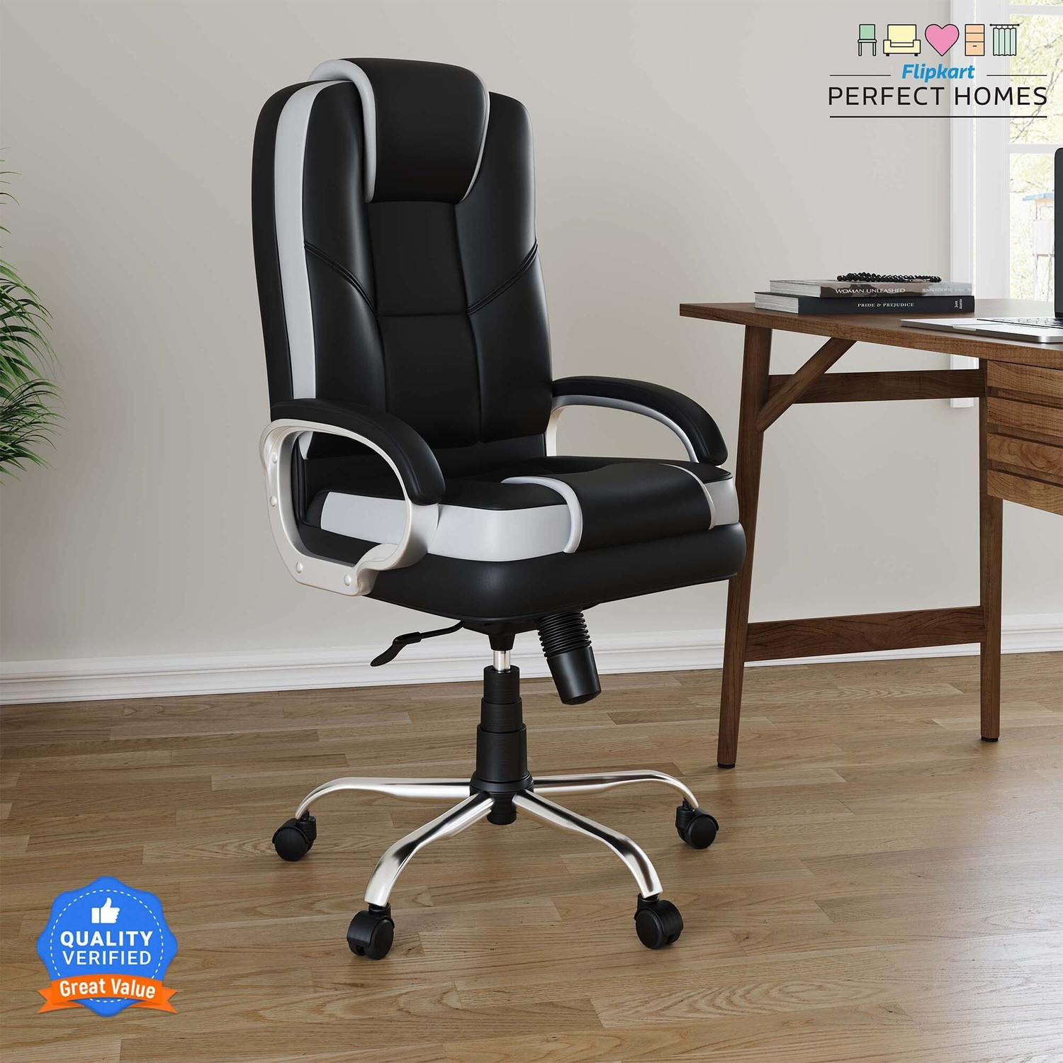 Image of Flipkart Perfect Homes Opulon High Back Leatherette Office Executive Chair Leatherette Office Executive Chair