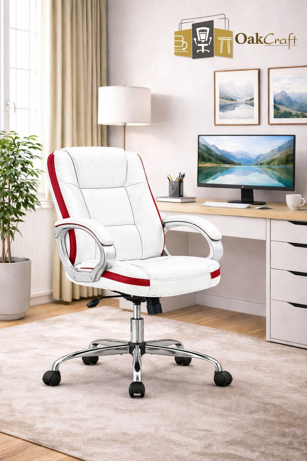 Image of Oakcraft Medium Back Leatherette Office Executive Chair