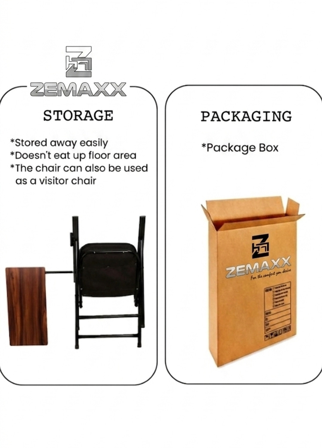 Image of ZEMAXX Folding study chair | chair with pad black Fabric Study Folding Chair