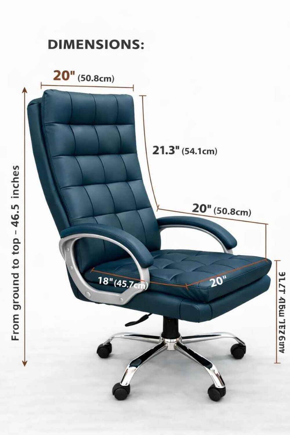Image of RM HOME RM home Sera Premium Leather Boss office chair Leatherette Office Executive Chair