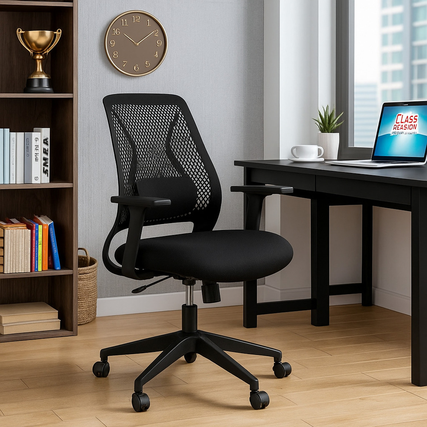 Image of Newturn Ultra Ergonomic Mesh with Spine & Handle adjustment & 2 yrs parts Repl.wrty Nylon Office Executive Chair