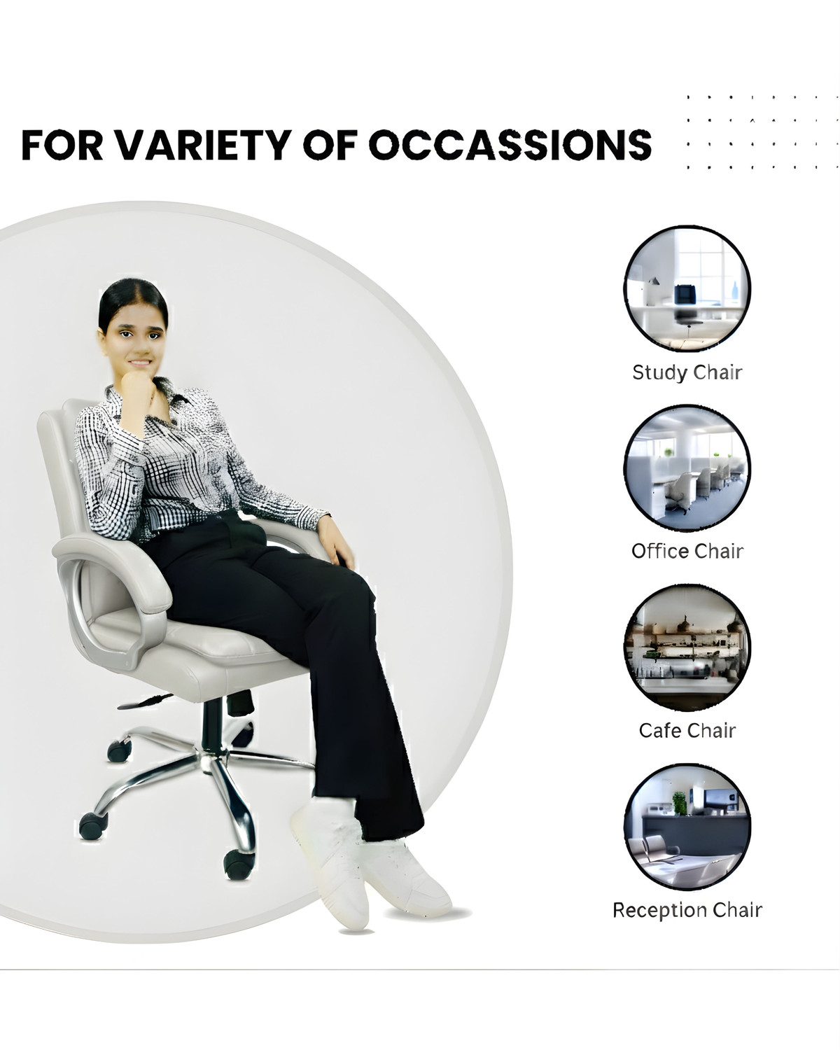 Image of ACTIVA Executive Revolving Office Chair|Computer Desk Chair with Cushioned Seat & Back| Leatherette Office Executive Chair